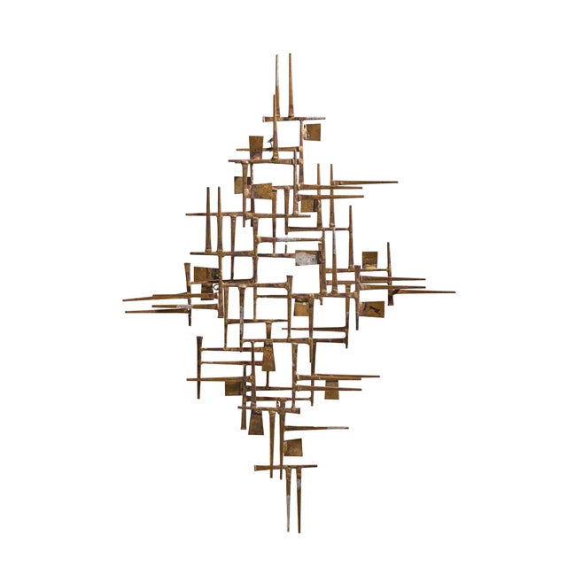 William Bowie William Bowie Mid Century Abstract Nail Wall Sculpture For Sale - Image 4 of 4