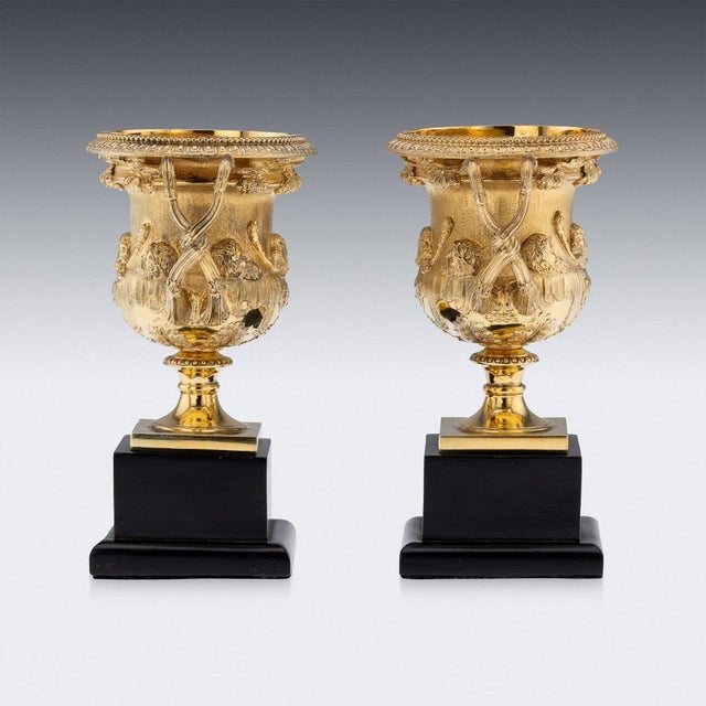 20th Century British Silver-Gilt Warwick Vases from Asprey, 1914, Set of 2 For Sale - Image 18 of 18