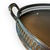 Metal Vintage Silver-Tone Oval Pierced Gallery Tray With Handles and Feet For Sale - Image 7 of 11