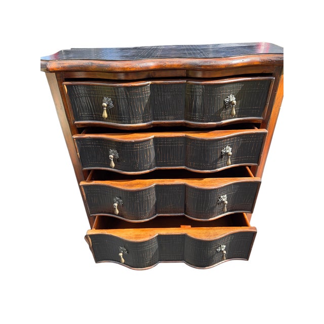 1990s Ethan Allen Lucca Serpentine Chest of Drawers Dresser Nightstand Console For Sale In Philadelphia - Image 6 of 17