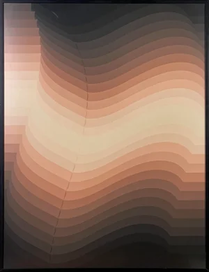 1970s “Rene Russo” Op Art Silkscreen by Lev Moross, Framed