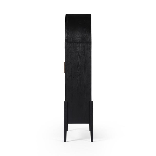 Four Hands Tolle Panel Door Cabinet, Drifted Matte Black For Sale - Image 11 of 13