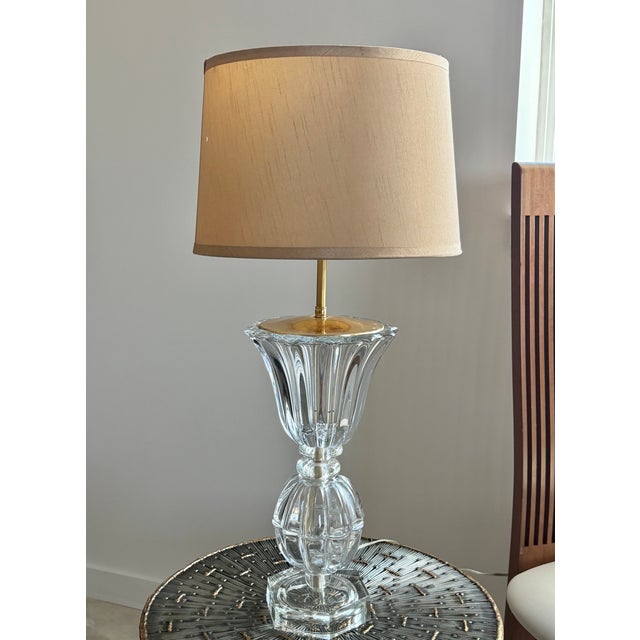 Vintage French Regency Crystal Art Verrier (Art Glass) Table Lamp Att. Art Vannes For Sale - Image 10 of 16