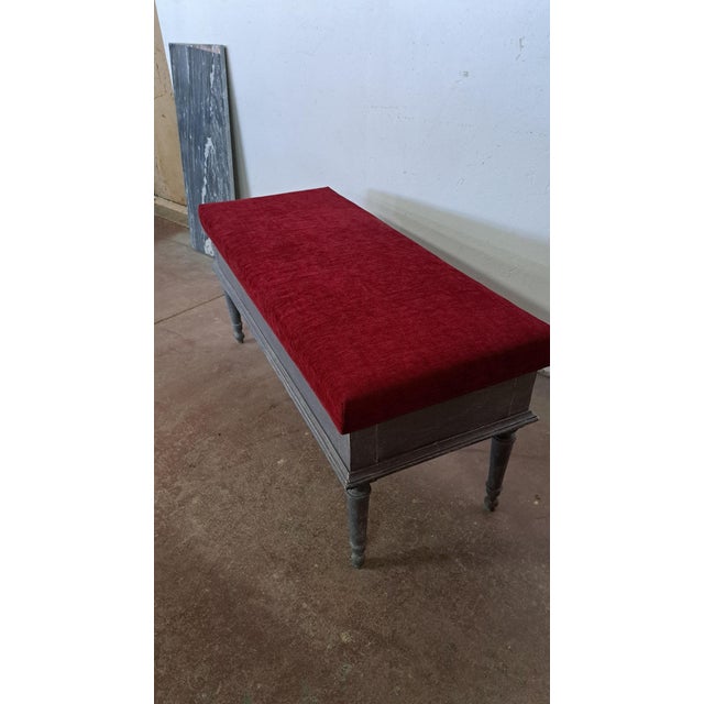 Upholstered Wooden Bench, 2010s For Sale - Image 6 of 9