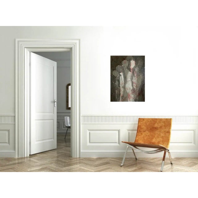 Abstract figurative mixed media painting on plywood by self-taught artist Christopher (Cyrstofer) Shoemaker. Shoemaker’s...