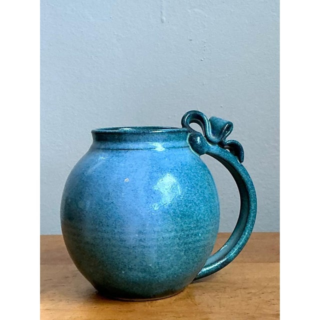 Vintage Blue Speckled Pottery Jug For Sale - Image 10 of 12