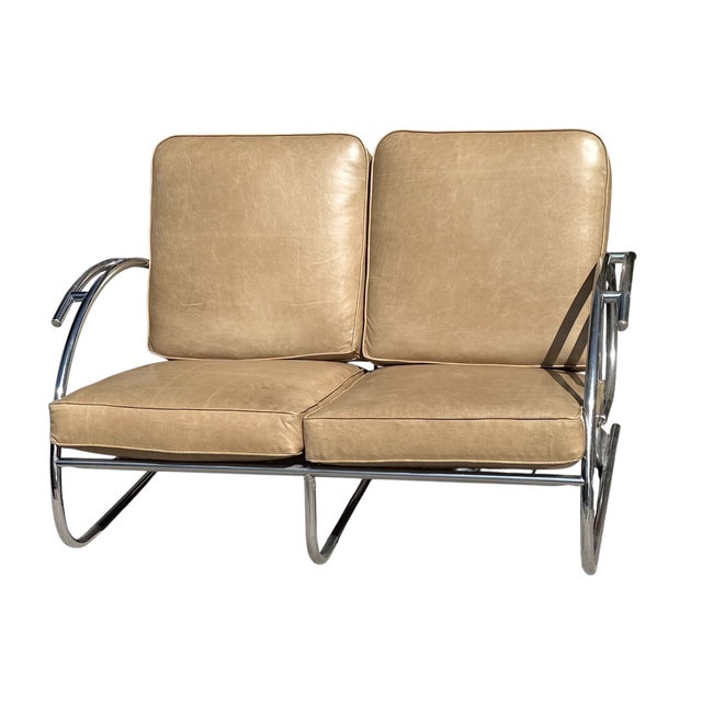 Art Deco 1925 Art Deco Paris Expo Machine Age Modernist Streamline Sofa Settee For Sale - Image 3 of 7