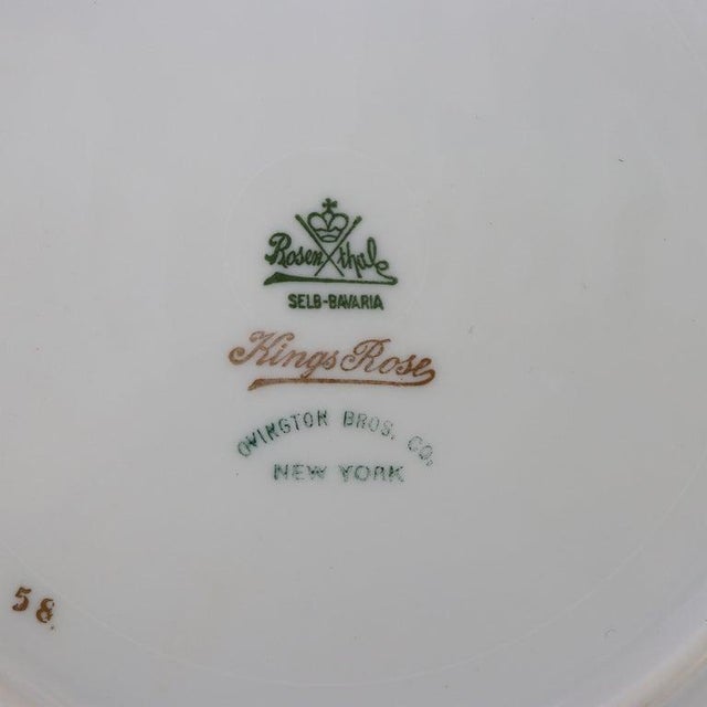 Rosenthal 1920s Austrian Rosenthal “Kings Rose” Gilt & Floral Painted Porcelian Plates, Peonies For Sale - Image 4 of 4