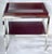 Vintage Macassar Ebony and chrome bar with removable handled top tray. Chrome frame with Macassar Ebony bottom shelf and...