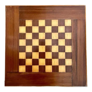 Inlay Wood Chess or Checker Board with Wide Wooden Perimeter and Felt Backing