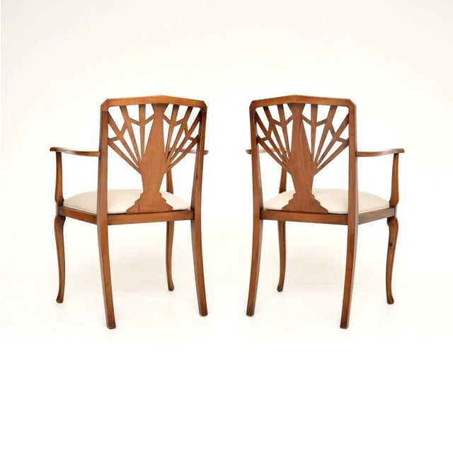 Art Deco Walnut Armhairs, 1920, Set of 2 For Sale - Image 4 of 9