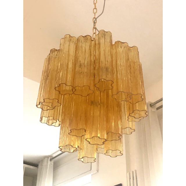 Contemporary Amber “Tronchi” Murano Glass Chandelier For Sale - Image 9 of 9