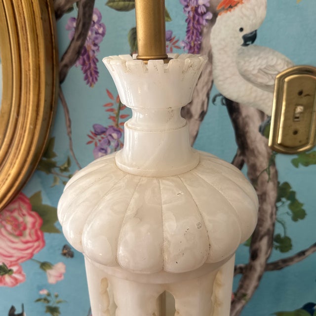 Mid 20th Century Marbro White Alabaster Table Lamp For Sale In Pittsburgh - Image 6 of 12