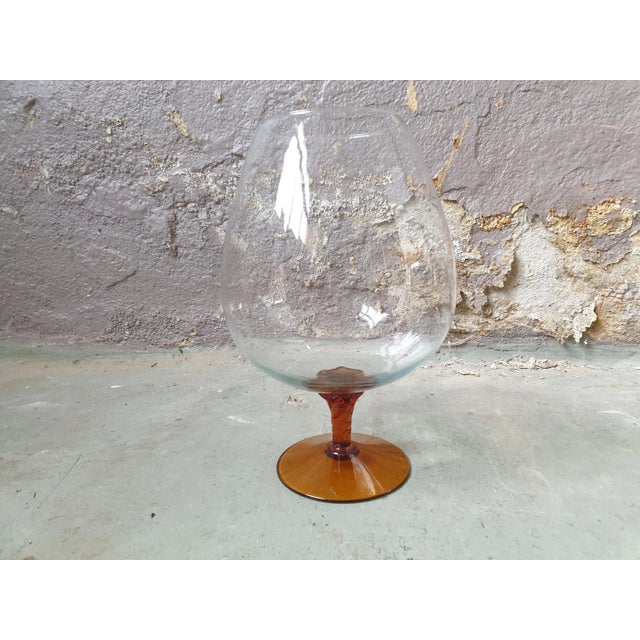 Tan Big Glass Cut Cup by Empoli For Sale - Image 8 of 15