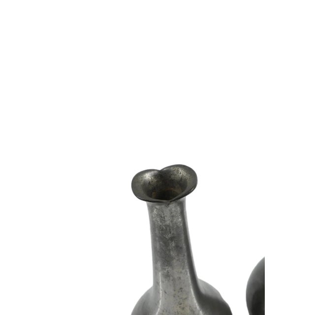 Vintage Art Deco Pewter Vases by Just Andersen, Denmark, 1930s, Set of 2 For Sale - Image 6 of 8