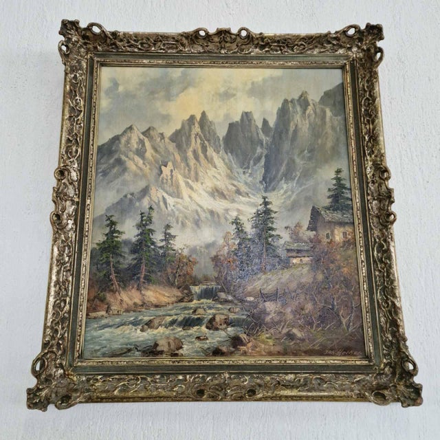 Jakob Hecker, Alpine Landscapes, Oil Painting, Framed For Sale - Image 3 of 9