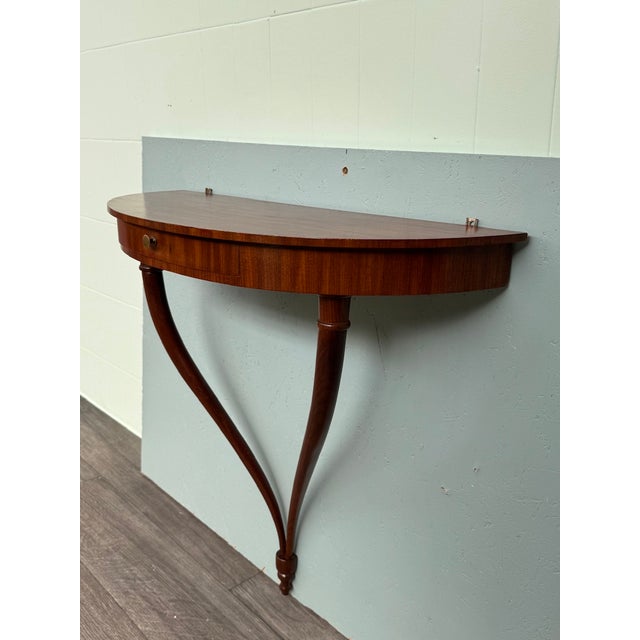 Mid-Century Modern Vintage Italian Half-Moon Console Table, 1950s For Sale - Image 3 of 14