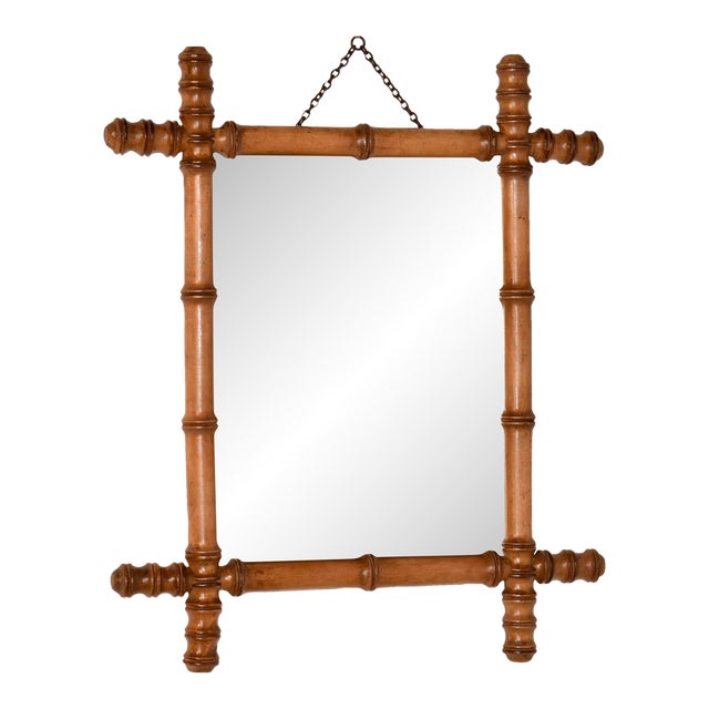 Circa 1900 French Faux Bamboo Mirror For Sale