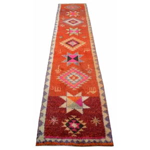 Tribal Motifs Hand-Knotted Kurdish Runner - 2′10″ × 12′9″