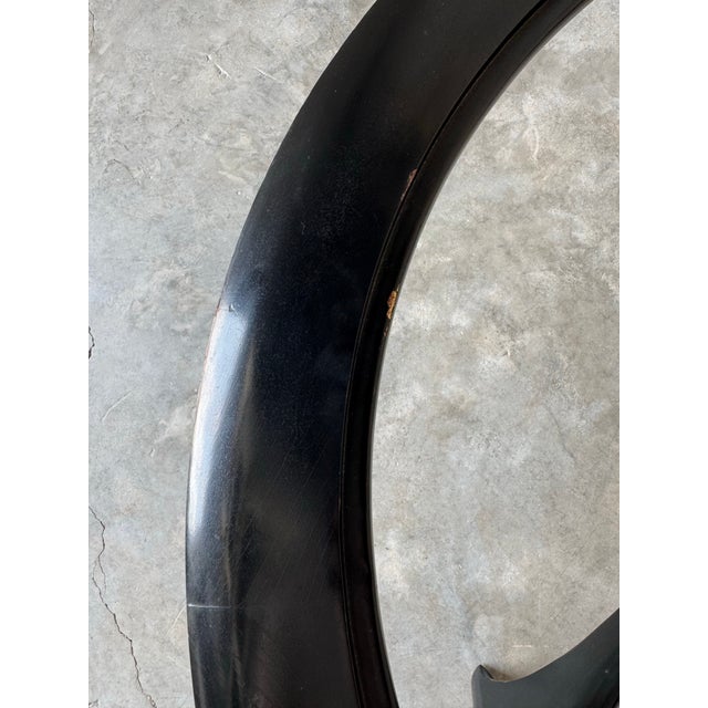 Black 70's Mid-Century "Silhouette" Clover Leaf Black Lacquer Walnut Coffee Cocktail Table For Sale - Image 8 of 12