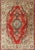Red Fine Qum Rug With Red, Light Blue, Light Green, Navy and Brown For Sale - Image 8 of 8