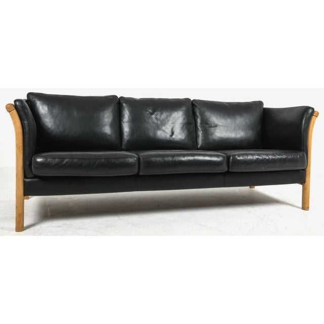 Late 20th Century Late 20th Century Danish Modern Leather Sofa For Sale - Image 5 of 8