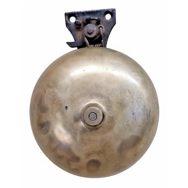Victorian Antique 1873 Brass Pull Bell — Victorian Fire, Boxing, or Trolley Bell (5") For Sale - Image 3 of 7