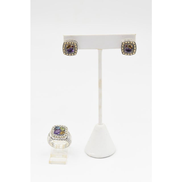 Effy Multicolored Gemstone Ring and Earring Set in Sterling Silver and 18K Gold A striking coordinating jewelry set by...