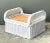 Mid-Century Modern Vintage Braided White Rattan Ottoman For Sale - Image 3 of 12
