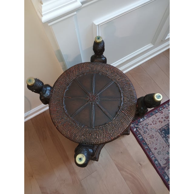 Vintage Maitland Smith African Queen Collectors Accent Table. For Sale - Image 9 of 12