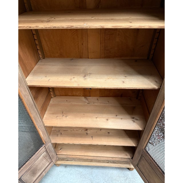 Wood Antique Library with Wire Mesh Doors, 1890s For Sale - Image 7 of 16