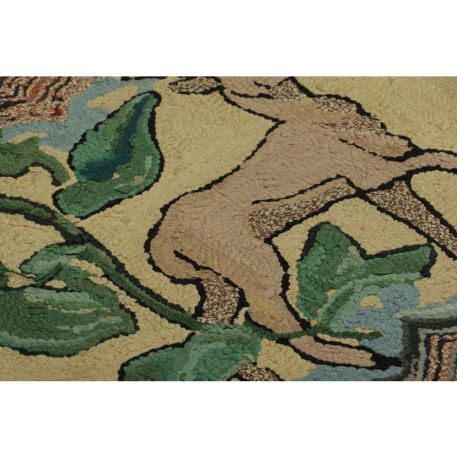 Handmade in wool and originating circa 1920-1930, this 2x3 rug is a rare and exciting new curation in Rug & Kilim’s...