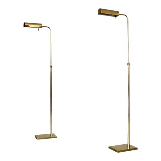 Pair of Mid-Century Modern Koch & Lowy Brass Floor Lamps For Sale