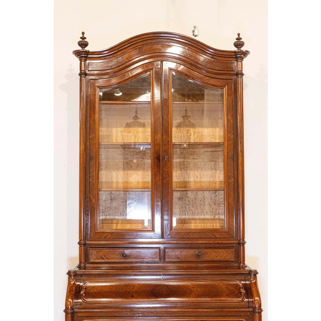 Italian Renaissance revival Bookcase Secretaire, 19th Century For Sale - Image 11 of 17