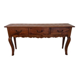 Antique French Cherry Sofa Table, Console For Sale
