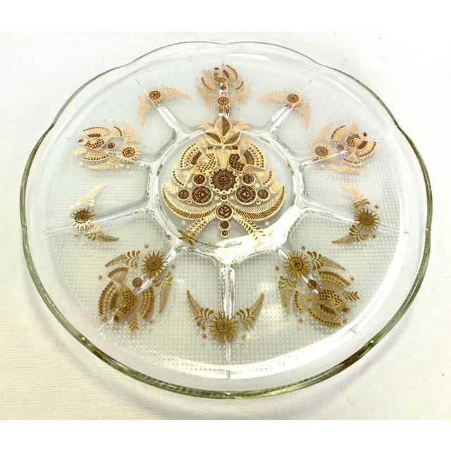 Mid-Century Modern 1960's Gold Overlay Glass Round Dish by George Briard For Sale - Image 3 of 8