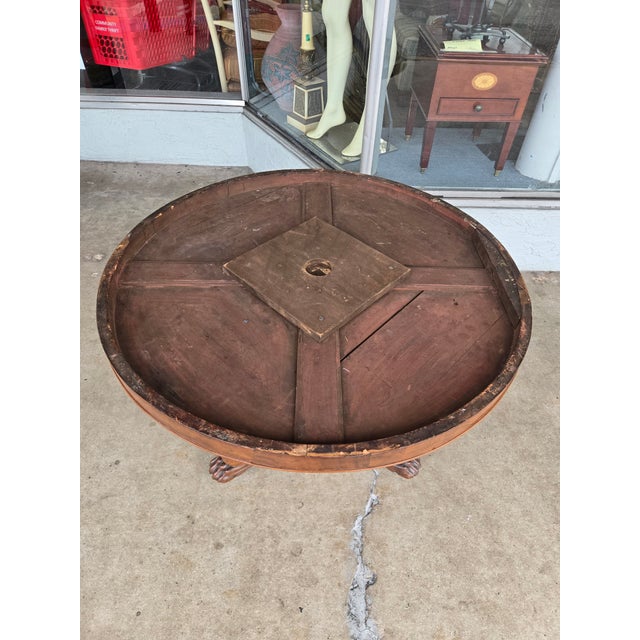 Black 19c Restoration Period French Empire Center Table W Marble Top For Sale - Image 8 of 15