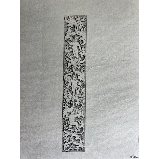 Mid 19th Century Etching Reproduction of 15th Century Furniture and Arabesques by French Artist Nicolas Xavier Willemin For Sale - Image 4 of 8