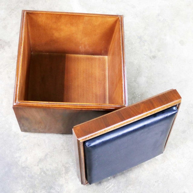 Mid Century Modern Lane Rolling Cube Storage Ottoman With Game Board