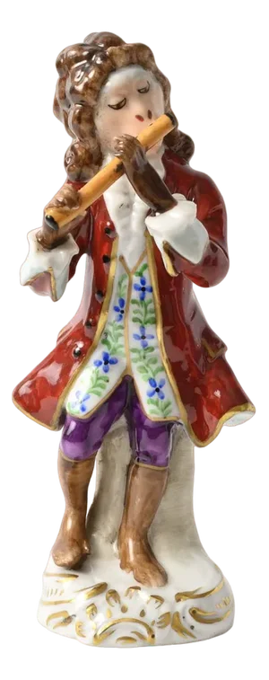 Monkey with Flute Porcelain Figurine from Sitzendorf, 1930s