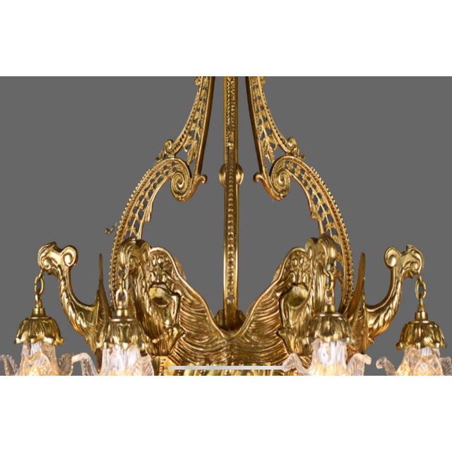 1980 French Louis XVI Bronze Crystal Chandelier – 16 Lights For Sale - Image 12 of 15