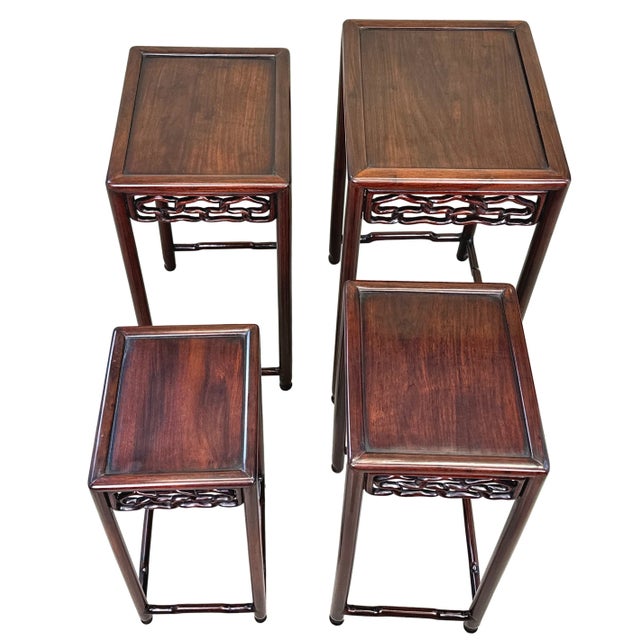 Oriental Hardwood Nesting Tables, 1870, Set of 4 For Sale - Image 4 of 12