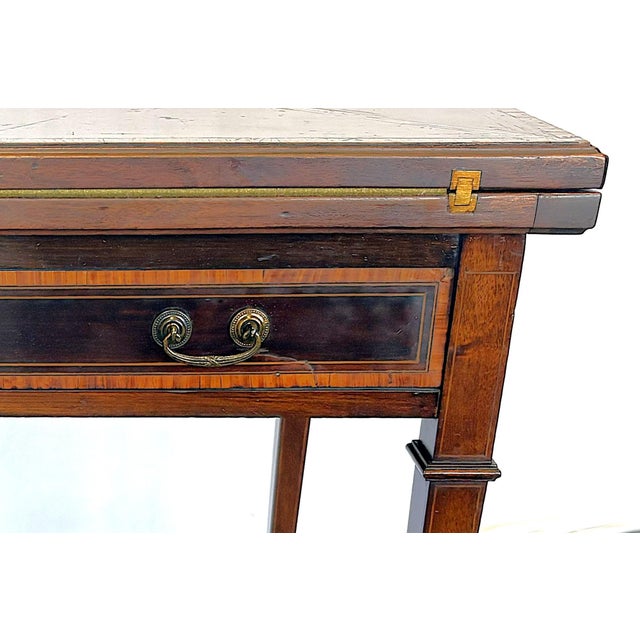 1930's Hand Made Mahogany Folding Handkerchief Game Table With Felt Top For Sale - Image 14 of 18