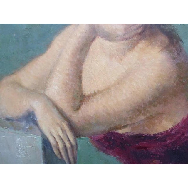 Marc Rebierre, Portrait of a French Girl, 1960s, Oil Painting on Canvas, Framed For Sale - Image 10 of 14