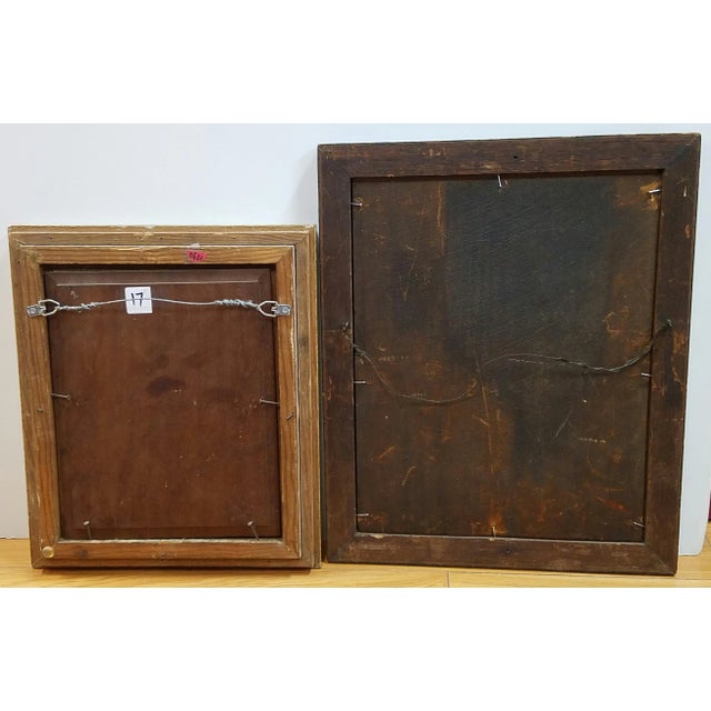 19th Century Georges Jean Marie Haquette "Fishermans Daughter" Original Oil Painting W/Print For Sale - Image 11 of 12