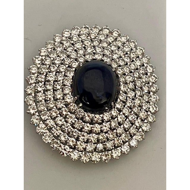 GIA Certified 18.41 Ct Sapphire & 21 Ct Diamond VVS/E-F Color Pin Set 18 KWG For Sale - Image 13 of 18