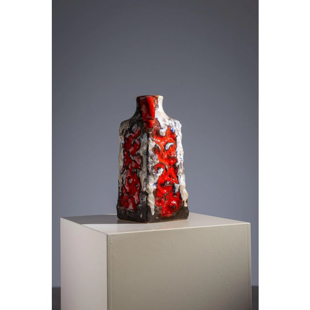 Mid-Century Modern Vintage Fat Lava Vase by Ü-Keramik, 1960s For Sale - Image 3 of 11