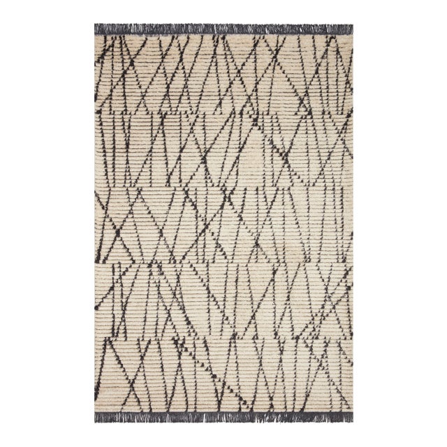 Chris Loves Julia x Loloi Alice Rug Cream / Charcoal 9'-2" x 13' Area Rug For Sale