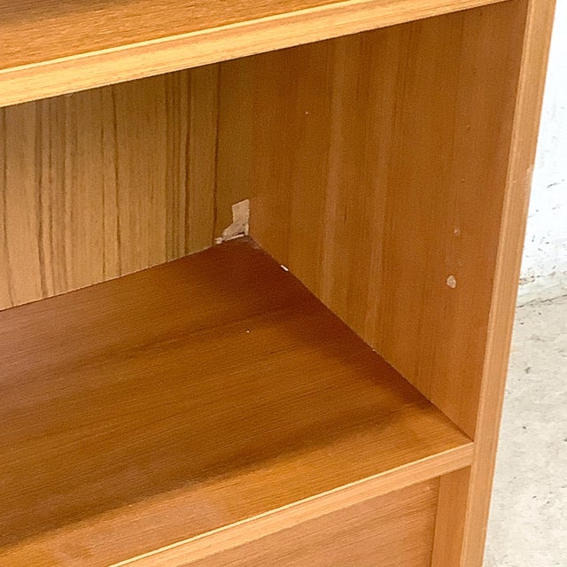 Scandinavian Modern Style Teak Bookcase With Open Display Shelving For Sale - Image 10 of 15