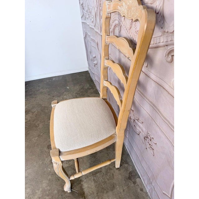 Set of 10 19th Century French Provincial Bleached Oak Ladderback Dining Chairs For Sale - Image 18 of 18